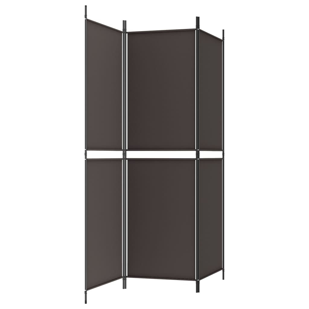 3-Panel Room Divider Brown 59.1"x70.9" Fabric