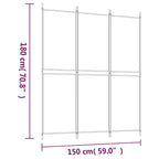 3-Panel Room Divider Brown 59.1"x70.9" Fabric