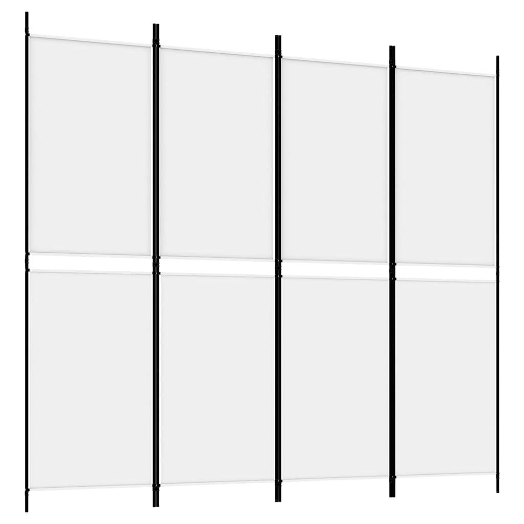 4-Panel Room Divider White 78.7"x70.9" Fabric
