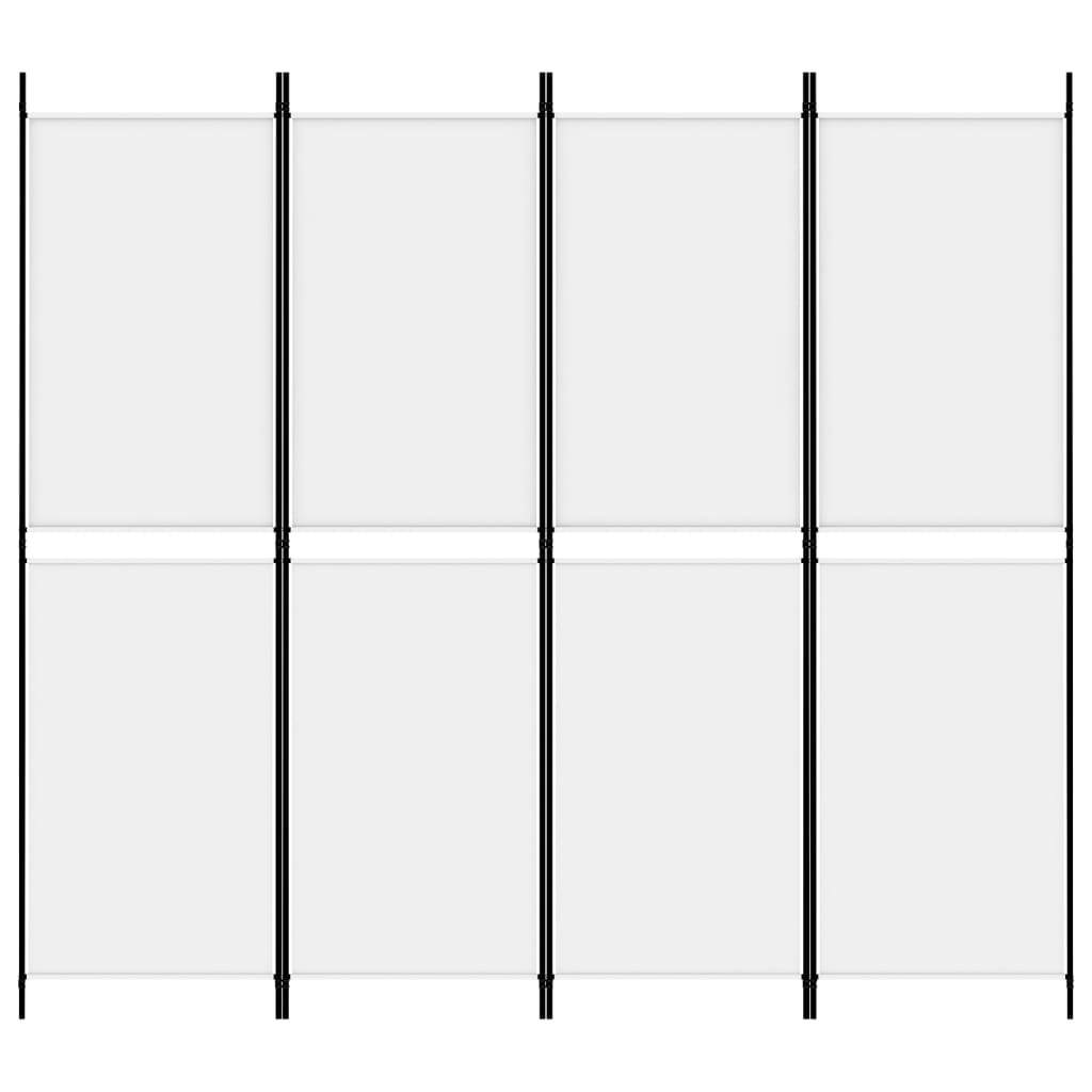 4-Panel Room Divider White 78.7"x70.9" Fabric