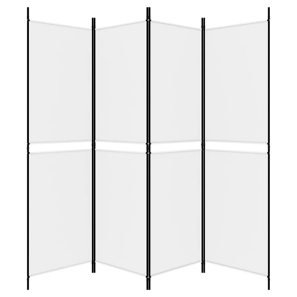 4-Panel Room Divider White 78.7"x70.9" Fabric