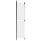4-Panel Room Divider White 78.7"x70.9" Fabric