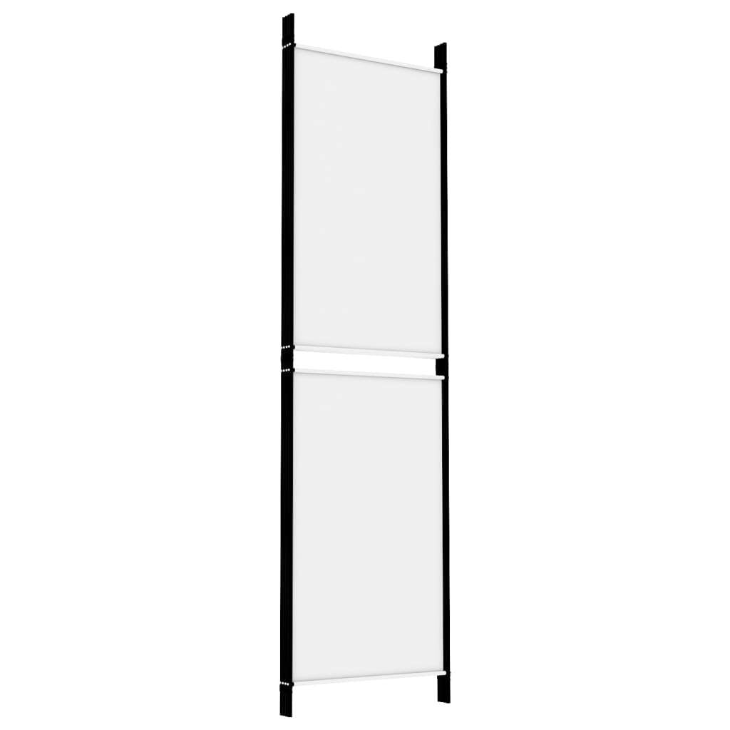 4-Panel Room Divider White 78.7"x70.9" Fabric