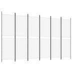 6-Panel Room Divider White 118.1"x70.9" Fabric