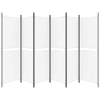 6-Panel Room Divider White 118.1"x70.9" Fabric
