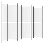 6-Panel Room Divider White 118.1"x70.9" Fabric
