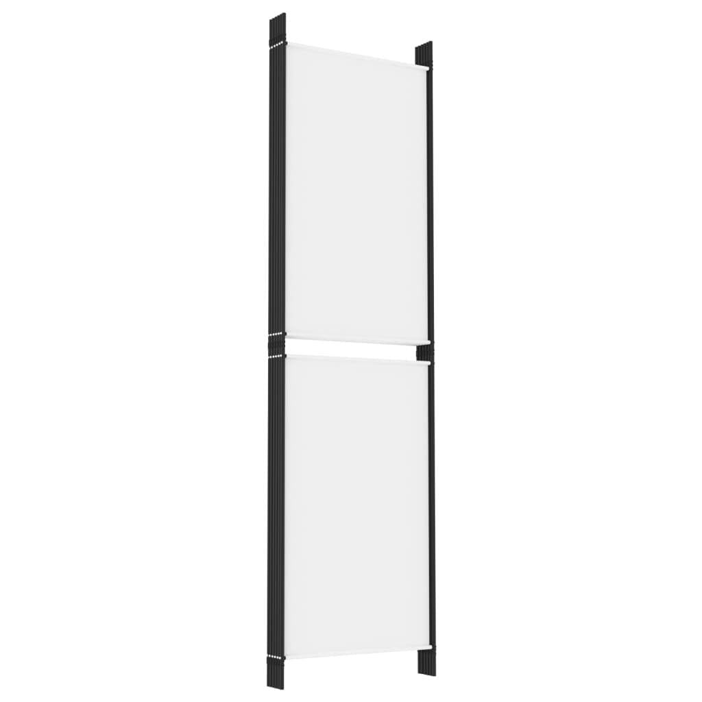 6-Panel Room Divider White 118.1"x70.9" Fabric
