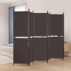 6-Panel Room Divider Brown 118.1"x70.9" Fabric