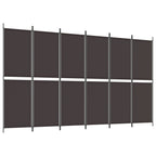 6-Panel Room Divider Brown 118.1"x70.9" Fabric