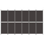 6-Panel Room Divider Brown 118.1"x70.9" Fabric