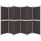 6-Panel Room Divider Brown 118.1"x70.9" Fabric