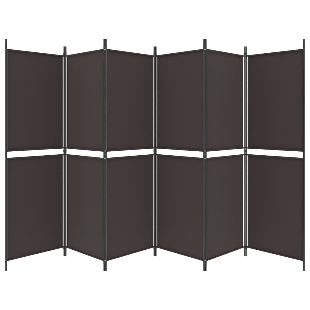 6-Panel Room Divider Brown 118.1"x70.9" Fabric