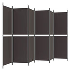 6-Panel Room Divider Brown 118.1"x70.9" Fabric