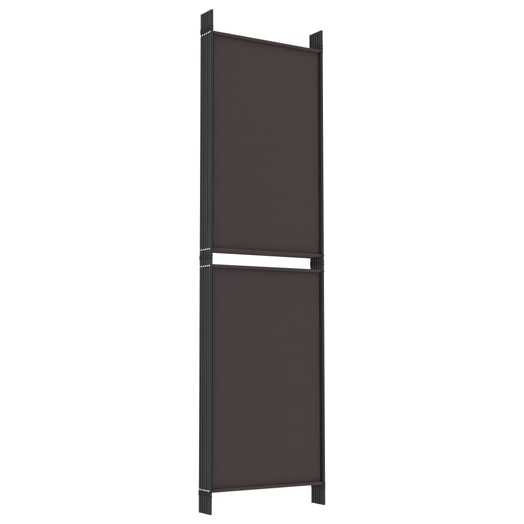 6-Panel Room Divider Brown 118.1"x70.9" Fabric