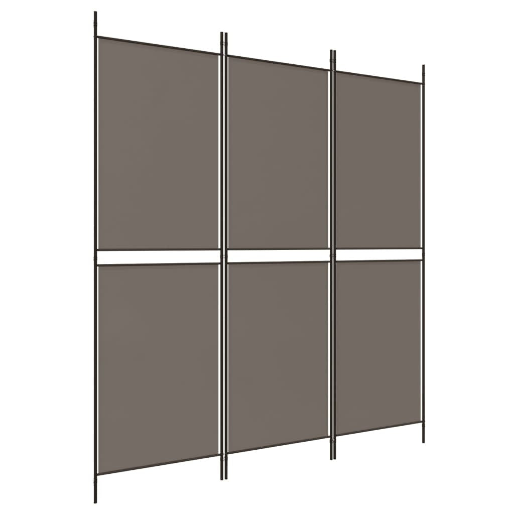 3-Panel Room Divider Anthracite 59.1"x78.7" Fabric