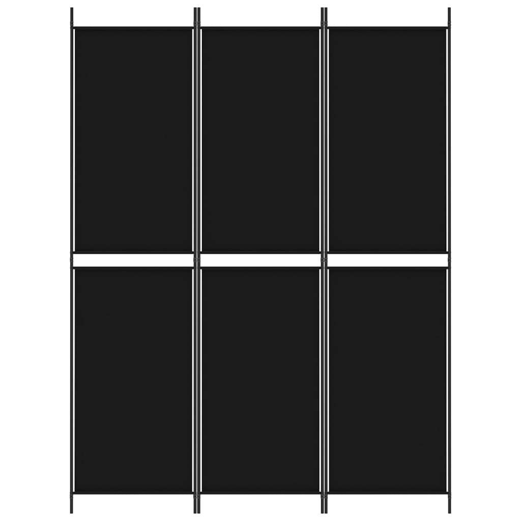 3-Panel Room Divider Black 59.1"x78.7" Fabric