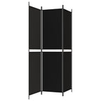3-Panel Room Divider Black 59.1"x78.7" Fabric