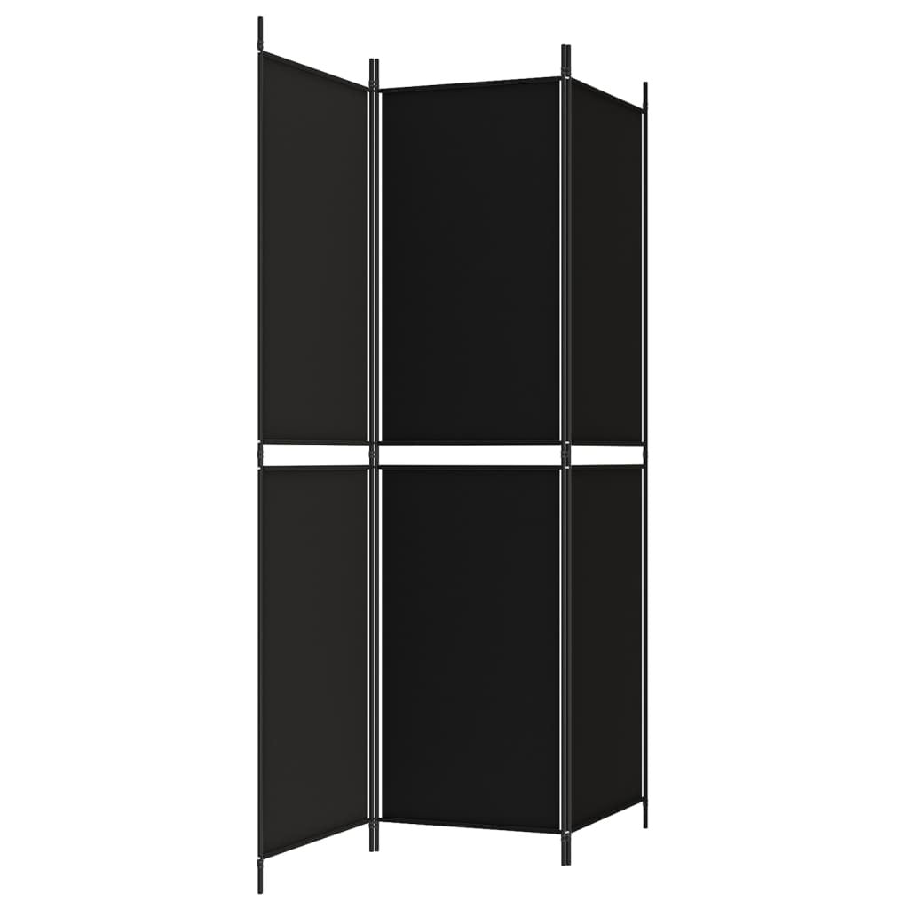 3-Panel Room Divider Black 59.1"x78.7" Fabric