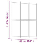 3-Panel Room Divider Black 59.1"x78.7" Fabric