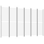 6-Panel Room Divider White 118.1"x78.7" Fabric