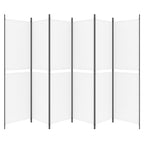 6-Panel Room Divider White 118.1"x78.7" Fabric