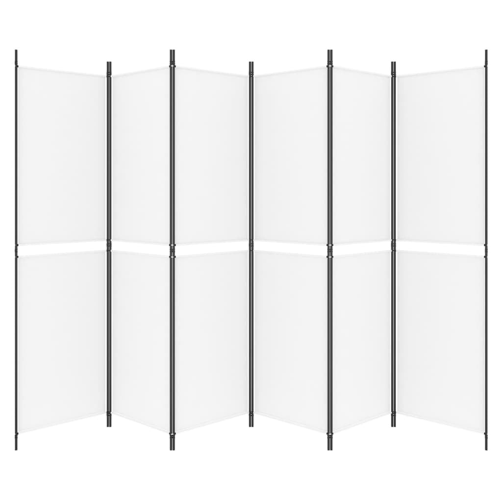6-Panel Room Divider White 118.1"x78.7" Fabric