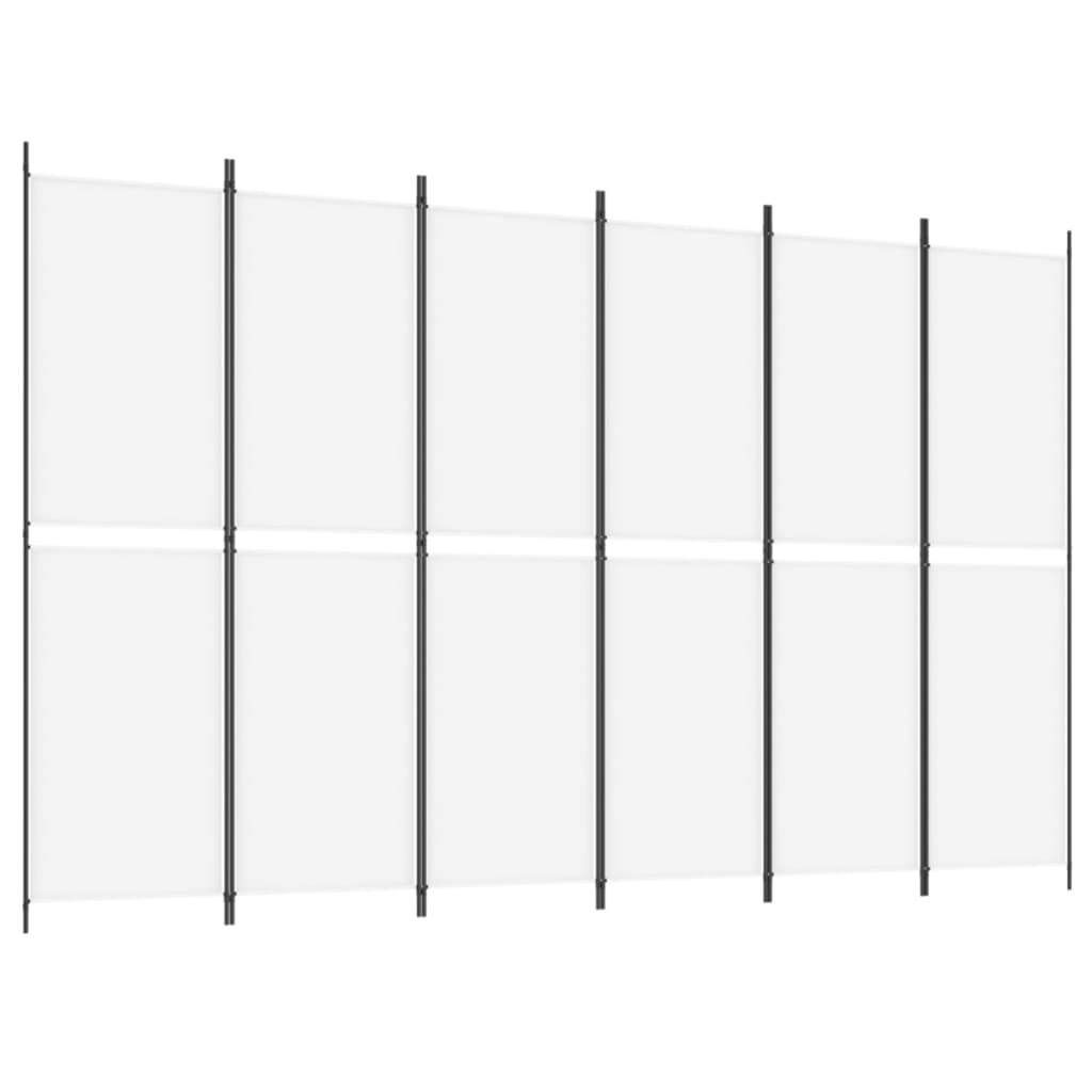 6-Panel Room Divider White 118.1"x78.7" Fabric