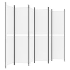 6-Panel Room Divider White 118.1"x78.7" Fabric
