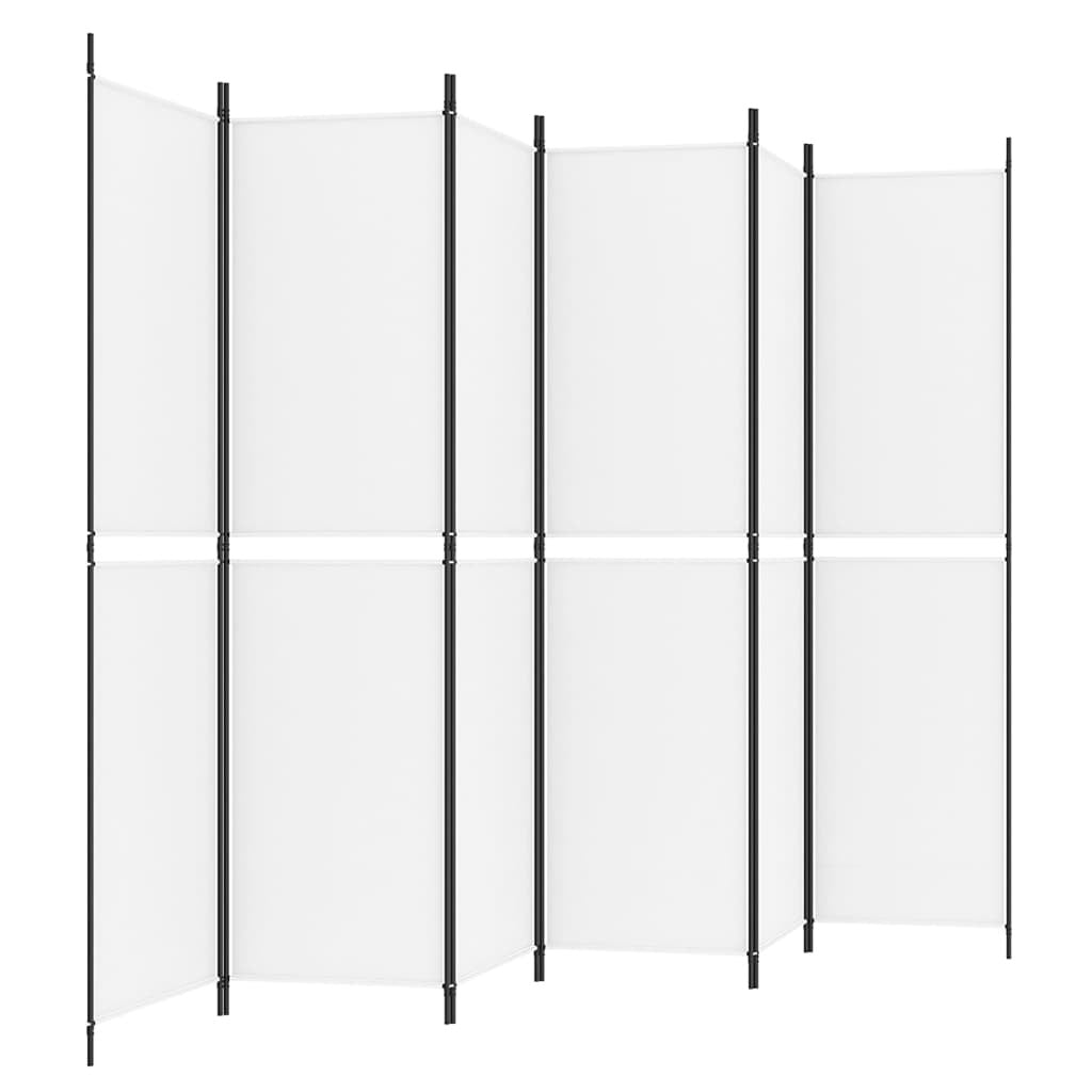 6-Panel Room Divider White 118.1"x78.7" Fabric
