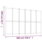 6-Panel Room Divider White 118.1"x78.7" Fabric