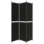 3-Panel Room Divider Black 59.1"x86.6" Fabric