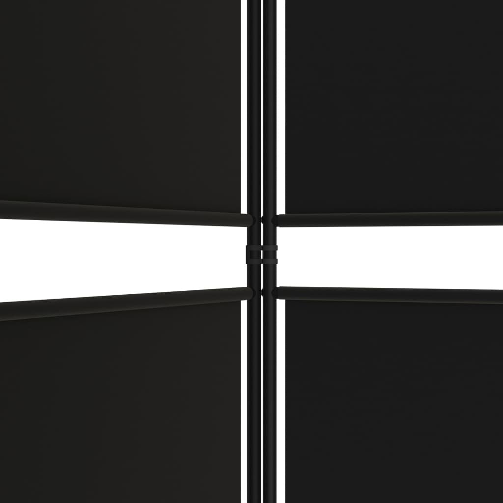 3-Panel Room Divider Black 59.1"x86.6" Fabric