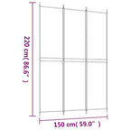 3-Panel Room Divider Black 59.1"x86.6" Fabric