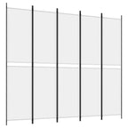 5-Panel Room Divider White 98.4"x86.6" Fabric