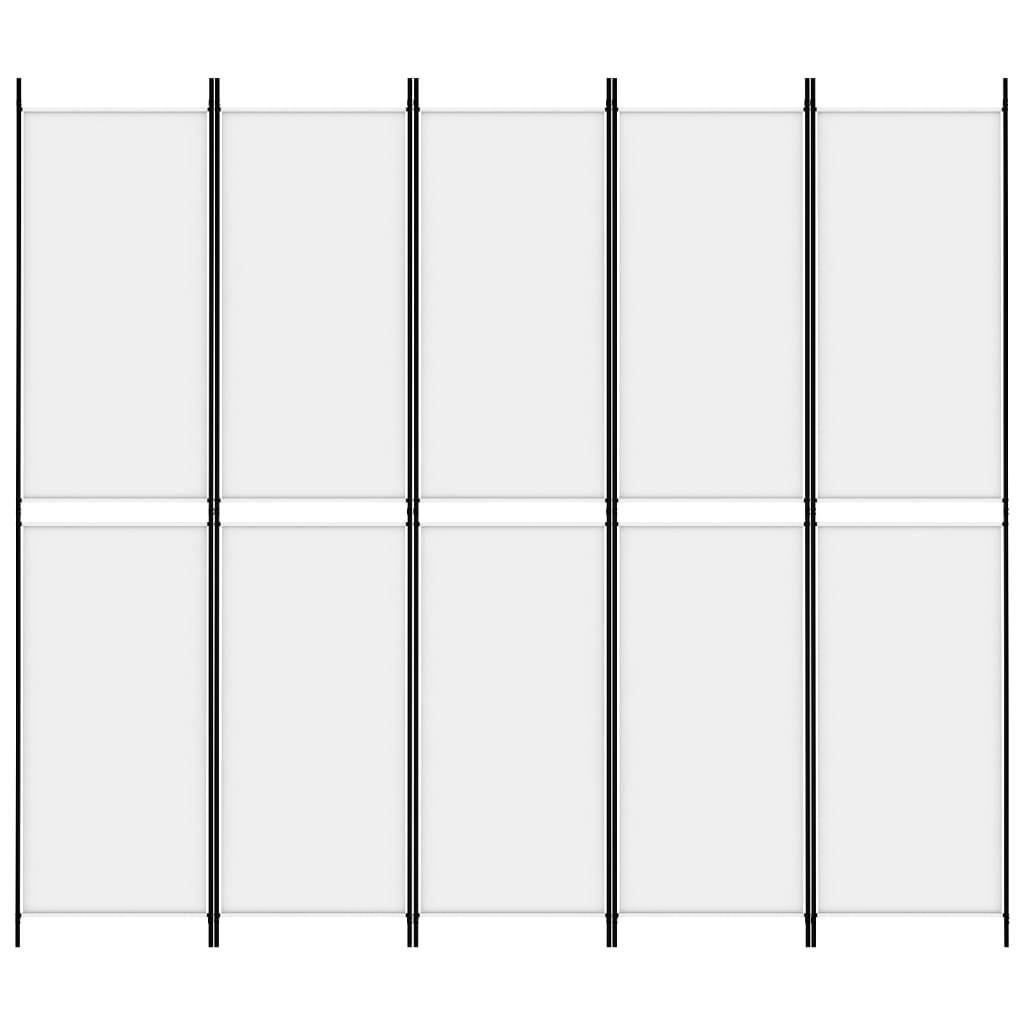 5-Panel Room Divider White 98.4"x86.6" Fabric