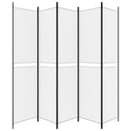 5-Panel Room Divider White 98.4"x86.6" Fabric