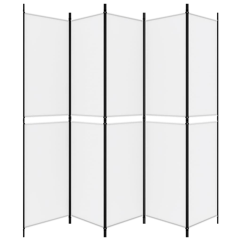 5-Panel Room Divider White 98.4"x86.6" Fabric