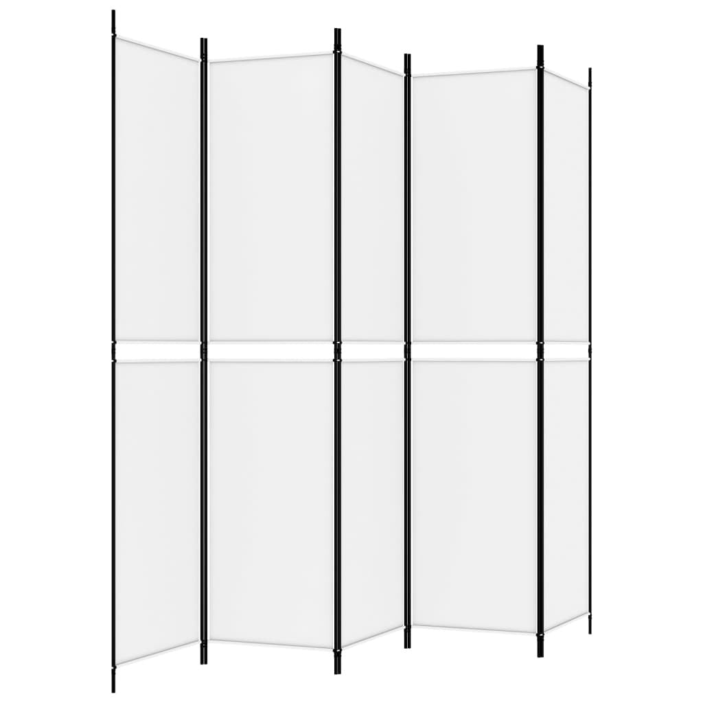 5-Panel Room Divider White 98.4"x86.6" Fabric