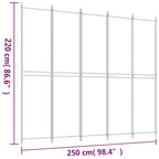5-Panel Room Divider White 98.4"x86.6" Fabric