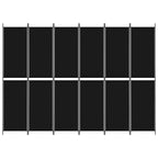 6-Panel Room Divider Black 118.1"x86.6" Fabric