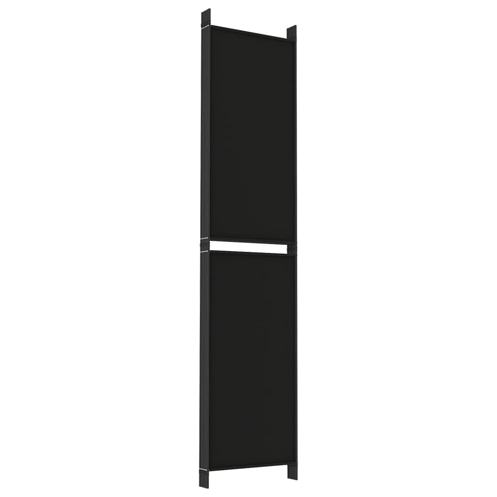 6-Panel Room Divider Black 118.1"x86.6" Fabric