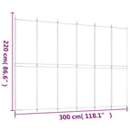 6-Panel Room Divider Black 118.1"x86.6" Fabric