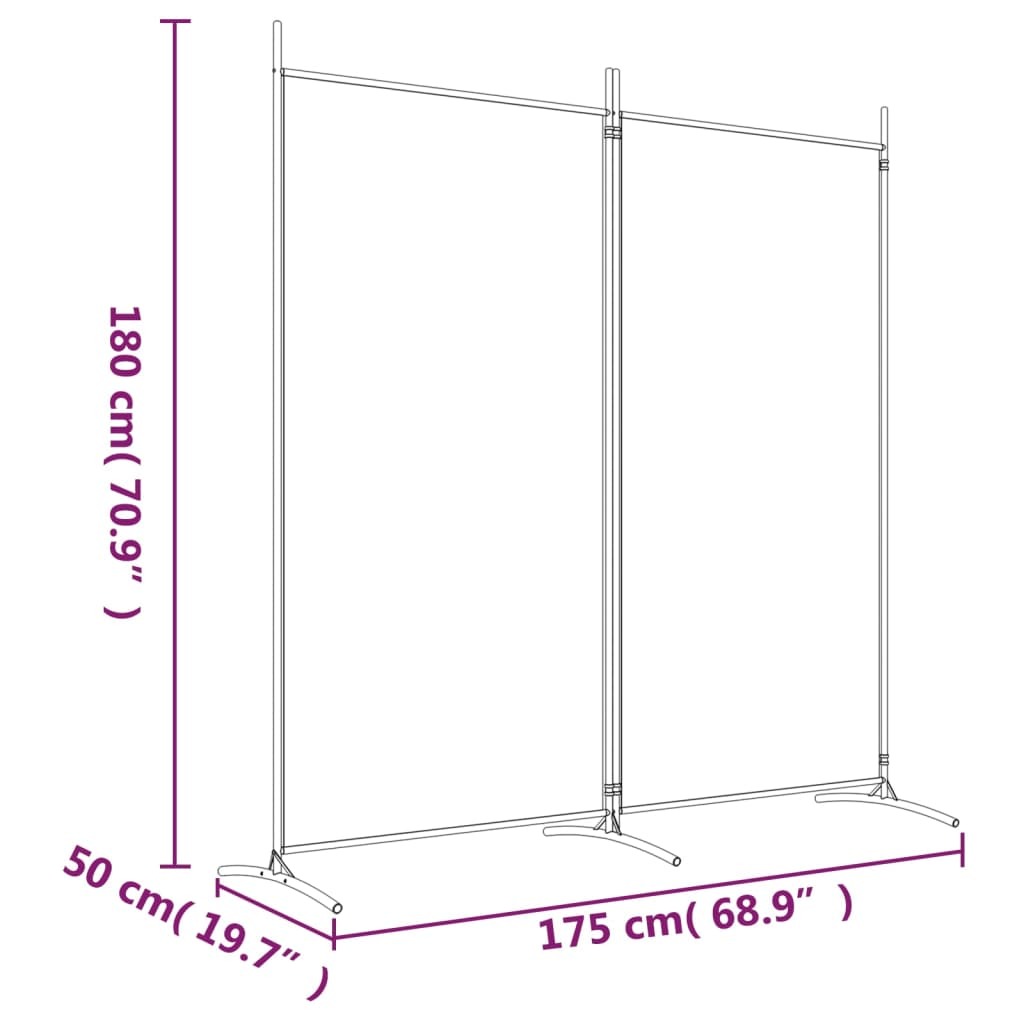 2-Panel Room Divider Anthracite 68.9"x70.9" Fabric