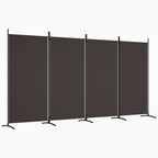 4-Panel Room Divider Brown 136.2"x70.9" Fabric