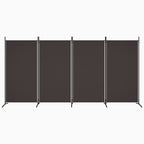 4-Panel Room Divider Brown 136.2"x70.9" Fabric