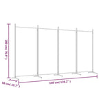 4-Panel Room Divider Brown 136.2"x70.9" Fabric