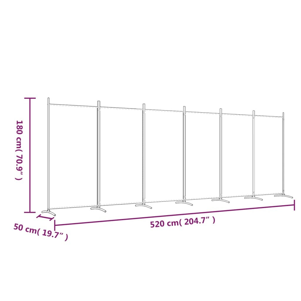 6-Panel Room Divider Anthracite 204.7"x70.9" Fabric