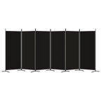 6-Panel Room Divider Black 204.7"x70.9" Fabric