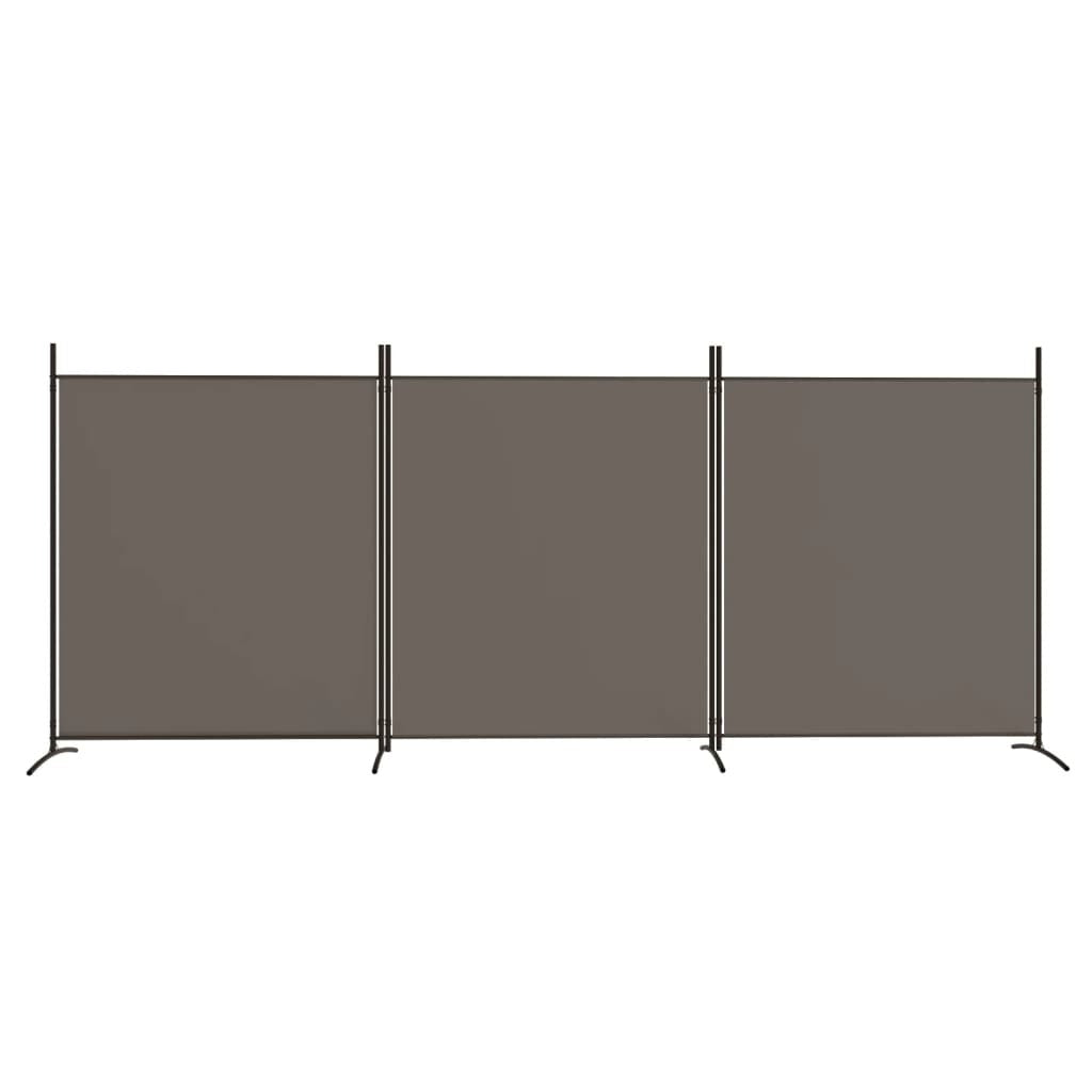 3-Panel Room Divider Anthracite 206.7"x70.9" Fabric