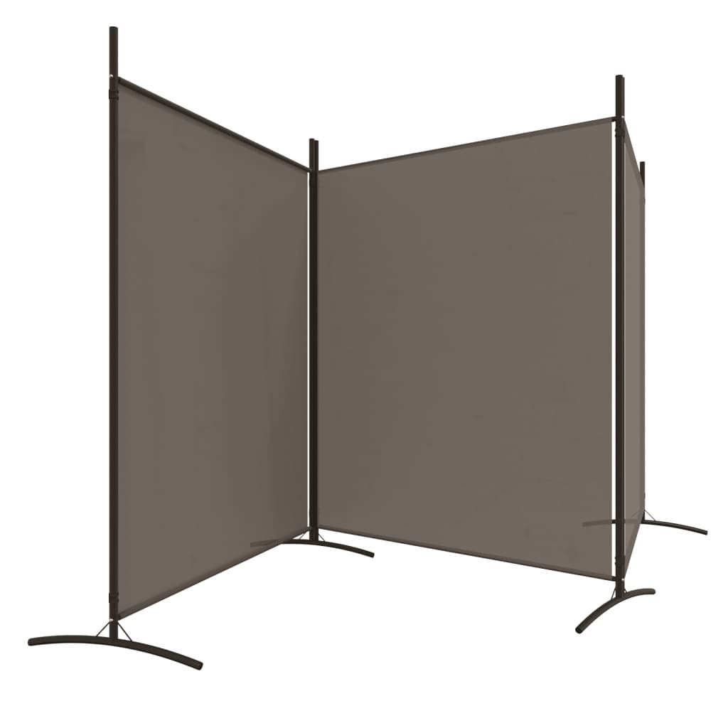 3-Panel Room Divider Anthracite 206.7"x70.9" Fabric